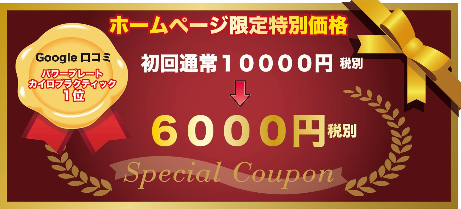 スペシャルクーポン ホームページ限定特別価格 初回通常10000円（税別）が6000円（税別）